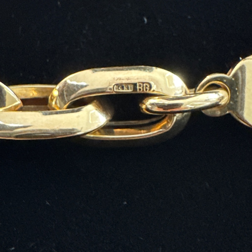 14K Yellow Gold Hardware Necklace  18” - Picture 8 of 9